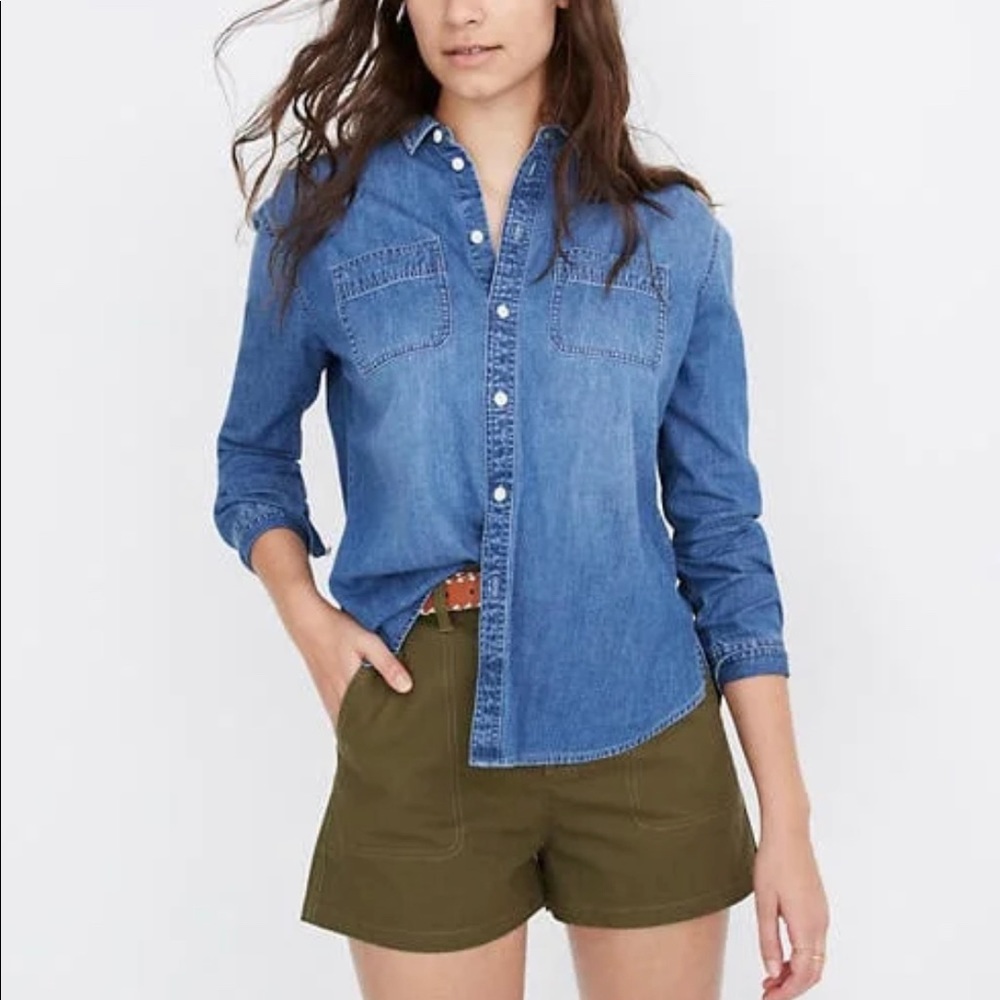 Madewell Denim Oversized Ex-boyfriend shirt | size L